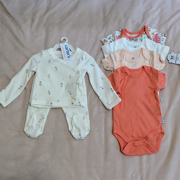 Carter's Other - Girls Newborn Carter's Outfit and Organic Honest Onesies